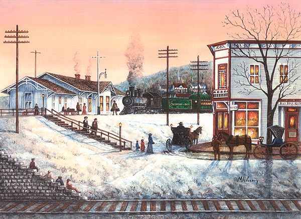 C & O Railroad Painting by Mary Ann Vessey