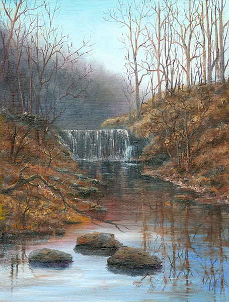Cochran's Mill Falls Painting by Mary Ann Vessey