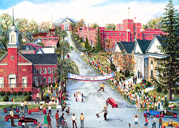 Eleventh Street Races Painting by Mary Ann Vessey