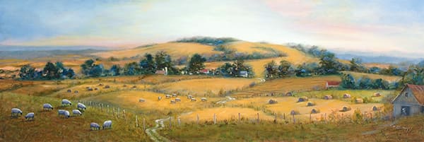 Shenandoah Sheep Farm Painting by Mary Ann Vessey