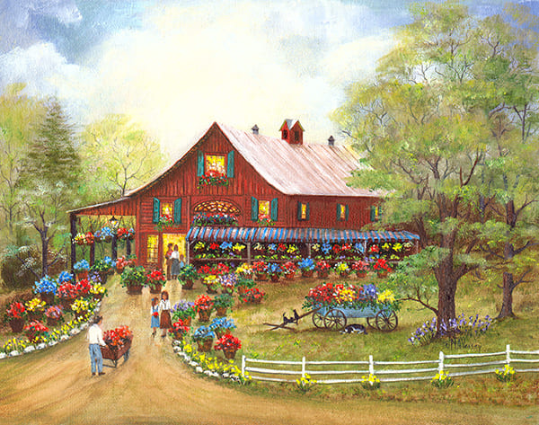 The Flower Market Painting by Mary Ann Vessey