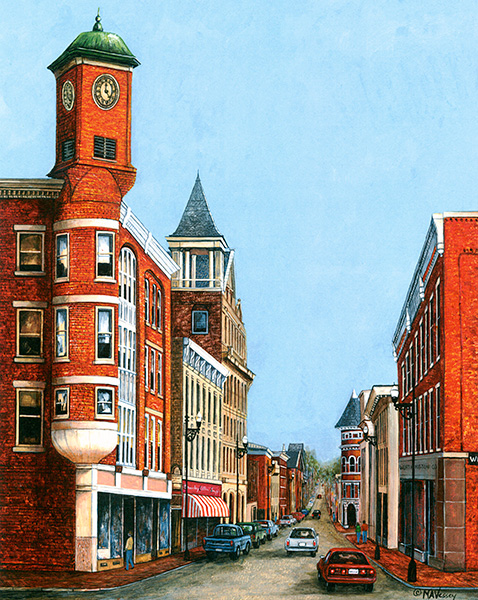 The Clock Tower Painting by Mary Ann Vessey