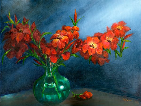 Happy Glads Painting by Mary Ann Vessey