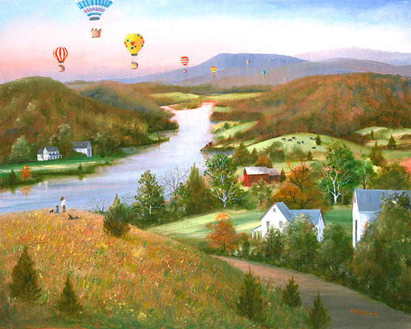 High Above the James Painting by Mary Ann Vessey