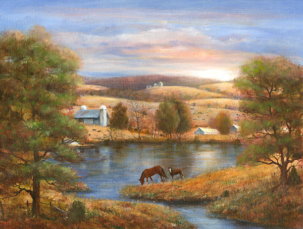 Shenandoah Sunrise Painting by Mary Ann Vessey
