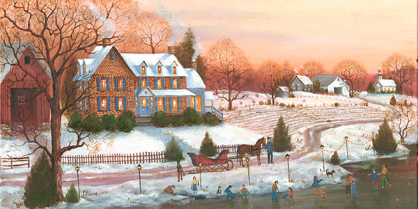 Skating Party Painting by Mary Ann Vessey