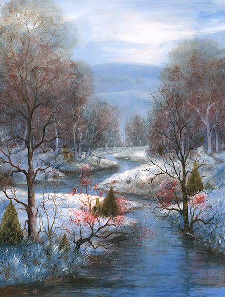 Winter Berries Painting by Mary Ann Vessey