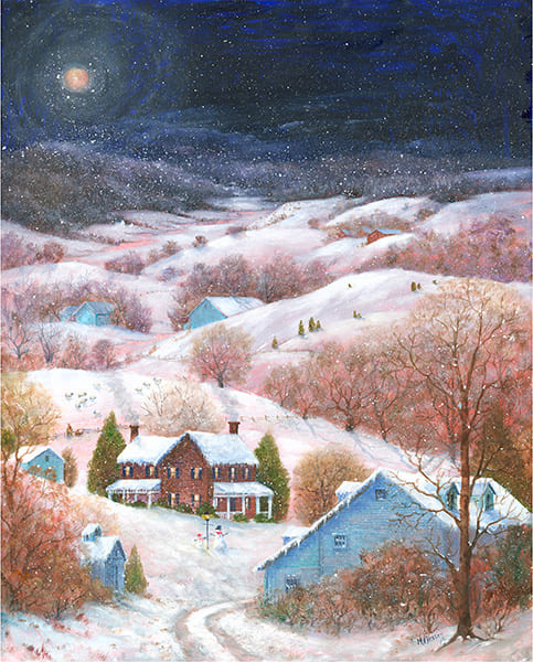 Winter Moon Painting by Mary Ann Vessey