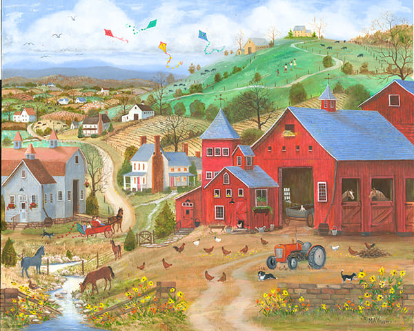 Original American Folk Art Paintings by Mary Ann Vessey